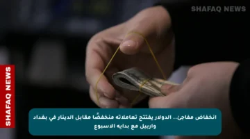 انخفاض مفاجئ.. الدولار يفتتح تعاملاته منخفضًا مقابل الدينار في بغداد وأربيل مع بداية الأسبوع